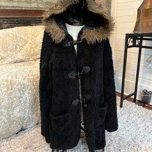 Altar’d State Black fleece coat large